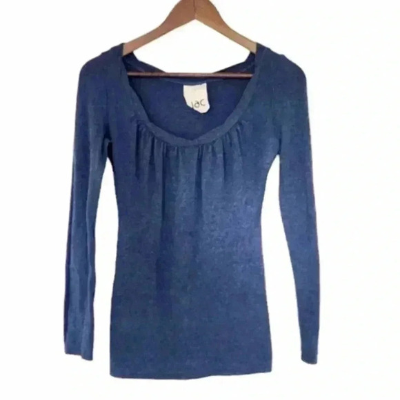JAC by Jacqueline Conoir Shirt Long Sleeve Blue Scoop Neck Cotton Women's  XS - Picture 4 of 11